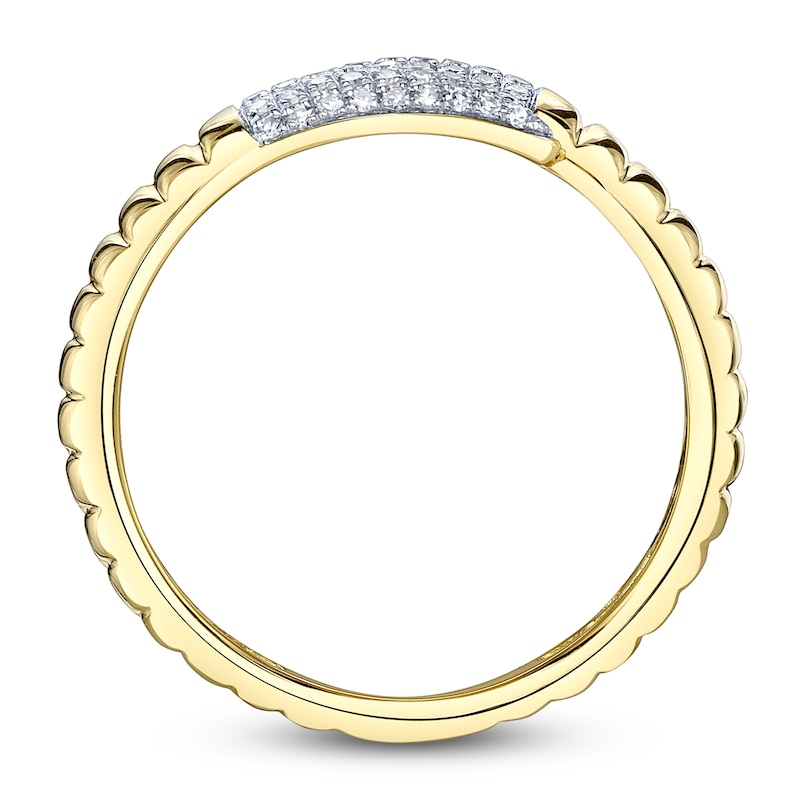 Main Image 4 of Shy Creation Diamond Bypass Tapered Ring 1/5 ct tw 14K Yellow Gold SC55026051RD