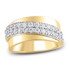 Thumbnail Image 1 of Lab-Grown Diamond  Men's Diagonal Two-Row Ring 1-1/2 ct tw 14K Yellow Gold