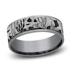 Thumbnail Image 1 of Men's Ocean Scene Comfort-Fit Wedding Band 7.5mm Tantalum & Matte Gray Titanium