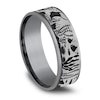 Thumbnail Image 2 of Men's Ocean Scene Comfort-Fit Wedding Band 7.5mm Tantalum & Matte Gray Titanium