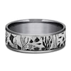 Thumbnail Image 3 of Men's Ocean Scene Comfort-Fit Wedding Band 7.5mm Tantalum & Matte Gray Titanium