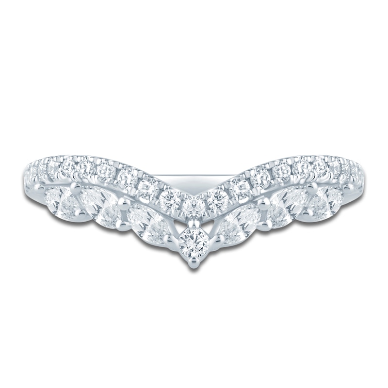 Main Image 3 of Pnina Tornai Marquise & Round-Cut Two-Row Contour Anniversary Ring 1/2 ct tw 14K White Gold