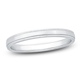 Milgrain Wedding Band 14K White Gold 2.5mm