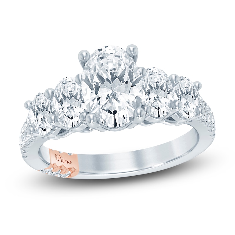 Main Image 1 of Pnina Tornai Oval-Cut Lab-Grown Diamond Five-Stone Engagement Ring 2-3/4 ct tw 14K White Gold