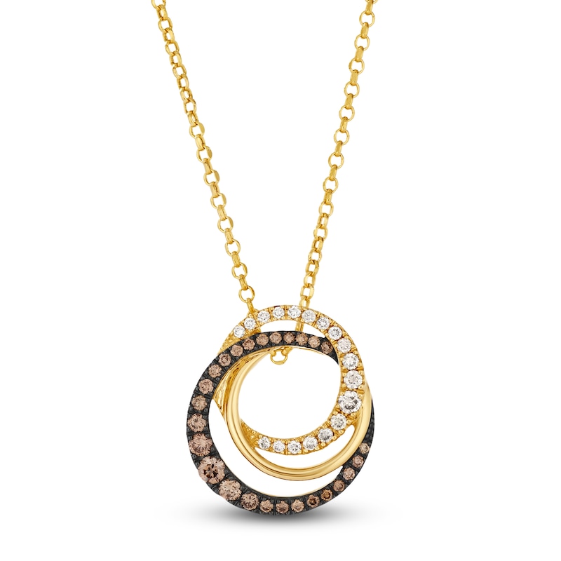Main Image 1 of Le Vian Diamond Circles Necklace 1/2 ct tw 14K Honey Gold 19"