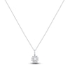 Thumbnail Image 3 of Oval-Cut Natural Ruby & Diamond Starburst Halo Necklace 1/5 ct tw 14K White Gold 18"