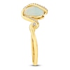 Thumbnail Image 3 of Pear-Shaped Natural Opal & Diamond Ribbon Ring 1/10 ct tw 14K Yellow Gold