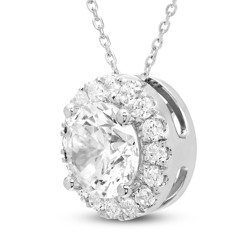 Main Image 2 of Jared Signature Diamond Halo Necklace 3 ct tw 14K White Gold 18"