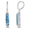 Thumbnail Image 1 of Le Vian Silhouette Elongated Cushion-Cut Natural Blue Topaz Dangle Earrings 1/20 ct tw Diamonds 14K Vanilla Gold
