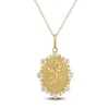 Thumbnail Image 1 of Chrysanthemum Birth Flower Diamond Necklace 1/4 ct tw 10K Yellow Gold 18"