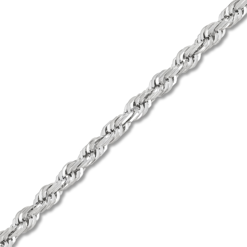 Main Image 2 of Solid Glitter Rope Chain 3.8mm 14K White Gold 22"