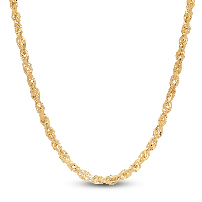 Main Image 1 of Solid Glitter Rope Chain Necklace 5.5mm 10K Yellow Gold 24"