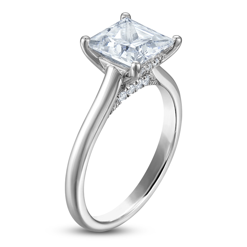 Main Image 2 of Princess-Cut Lab-Created Diamond Solitaire Plus Engagement Ring 2-5/8 ct tw Platinum (VS2/F)