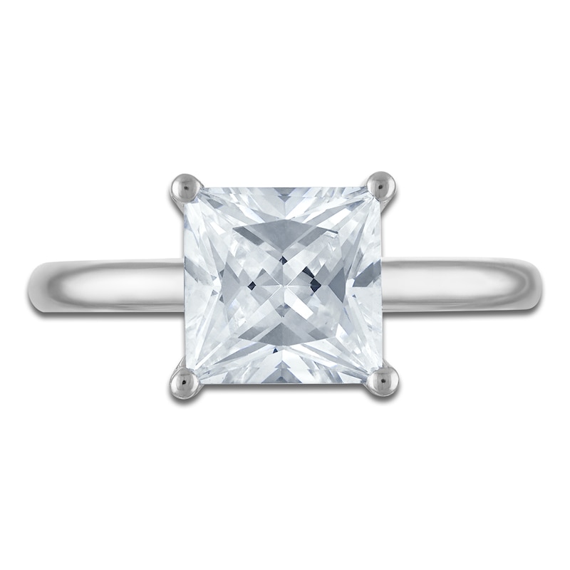 Main Image 3 of Princess-Cut Lab-Created Diamond Solitaire Plus Engagement Ring 2-5/8 ct tw Platinum (VS2/F)