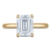 Thumbnail Image 3 of Emerald-Cut Lab-Grown Diamond Solitaire Plus Engagement Ring 2 ct tw 18K Yellow Gold (VS2/F)