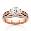 Thumbnail Image 1 of J'Lure Lab-Grown Diamond Oval Step-Cut Engagement Ring 2-3/8 ct tw 18K Rose Gold