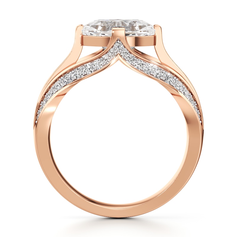 Main Image 2 of J'Lure Lab-Grown Diamond Oval Step-Cut Engagement Ring 2-3/8 ct tw 18K Rose Gold