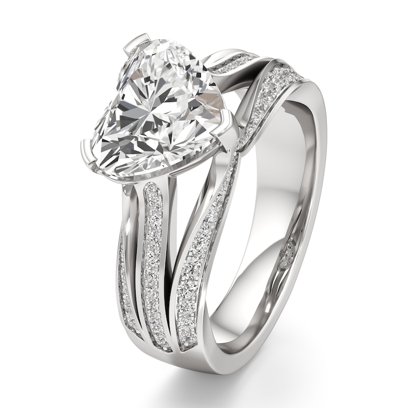 Main Image 4 of J'Lure Lab-Grown Diamond Heart Brilliant-Cut Engagement Ring 3-1/2 ct tw 18K White Gold