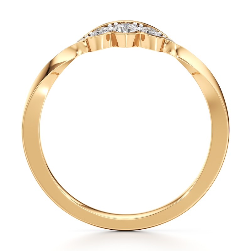 Main Image 2 of J'Lure Lab-Created Diamond Scalloped Wedding Band 1/5 ct tw 18K Yellow Gold