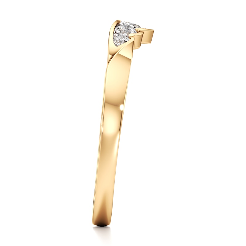 Main Image 3 of J'Lure Lab-Created Diamond Scalloped Wedding Band 1/5 ct tw 18K Yellow Gold