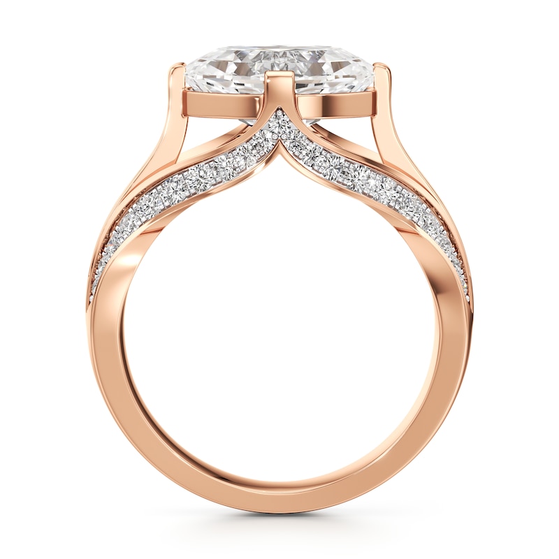 Main Image 2 of J'Lure Lab-Grown Diamond Oval Step-Cut Engagement Ring 3-1/2 ct tw 18K Rose Gold