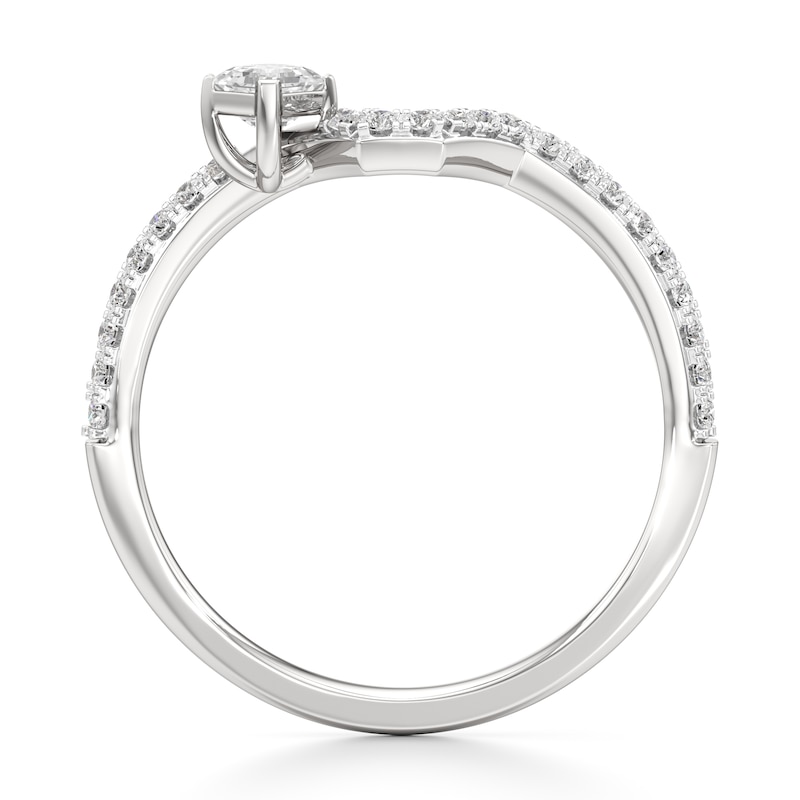 Main Image 2 of J'Lure Square-Emerald Step-Cut Lab-Grown Diamond Contour Wedding Band 3/8 ct tw 18K White Gold