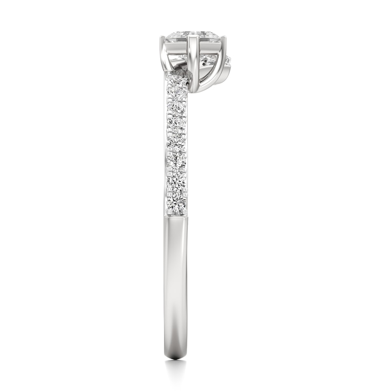 Main Image 3 of J'Lure Square-Emerald Step-Cut Lab-Grown Diamond Contour Wedding Band 3/8 ct tw 18K White Gold