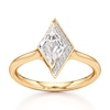 Thumbnail Image 1 of J'Lure Lozenge Step-Cut Lab-Created Diamond Half-Halo Engagement Ring 1 ct tw 18K Yellow Gold