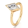 Thumbnail Image 4 of J'Lure Lozenge Step-Cut Lab-Created Diamond Half-Halo Engagement Ring 1 ct tw 18K Yellow Gold
