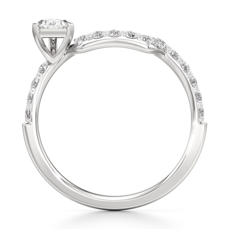 Main Image 2 of J'Lure Shield Step-Cut Lab-Grown Diamond Contour Wedding Band 5/8 ct tw 18K White Gold
