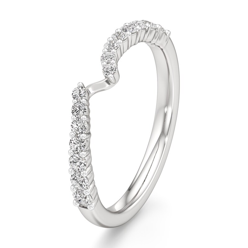 Main Image 4 of J'Lure Lab-Grown Diamond Contour Wedding Band 1/3 ct tw 18K White Gold
