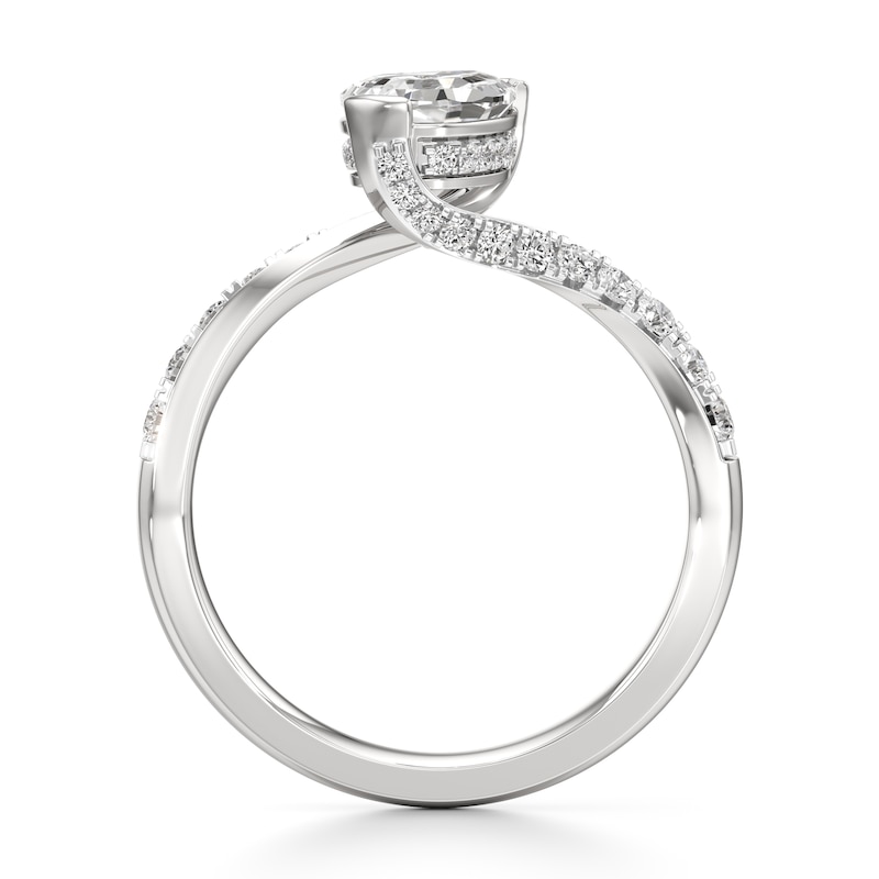 Main Image 2 of J'Lure Pear Step-Cut Lab-Grown Diamond Bypass Engagement Ring 1-3/8 ct tw 18K White Gold
