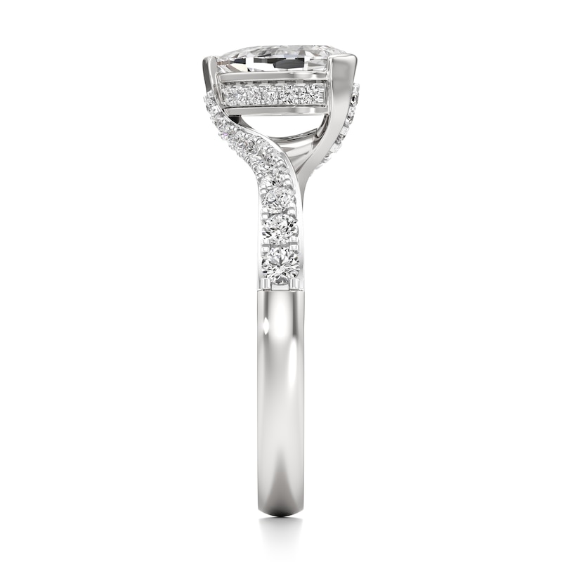 Main Image 3 of J'Lure Pear Step-Cut Lab-Grown Diamond Bypass Engagement Ring 1-3/8 ct tw 18K White Gold