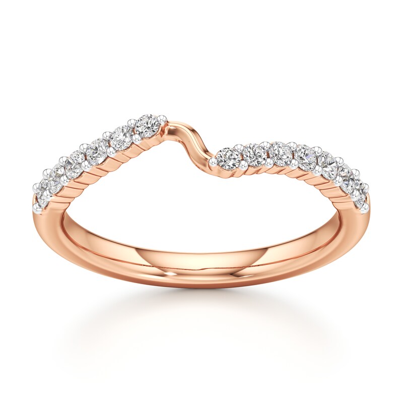Main Image 1 of J'Lure Lab-Grown Diamond Contour Wedding Band 1/4 ct tw 18K Rose Gold