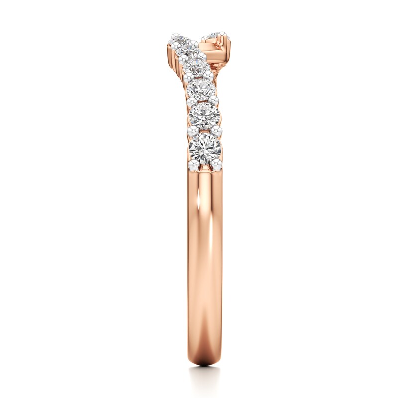 Main Image 3 of J'Lure Lab-Grown Diamond Contour Wedding Band 1/4 ct tw 18K Rose Gold