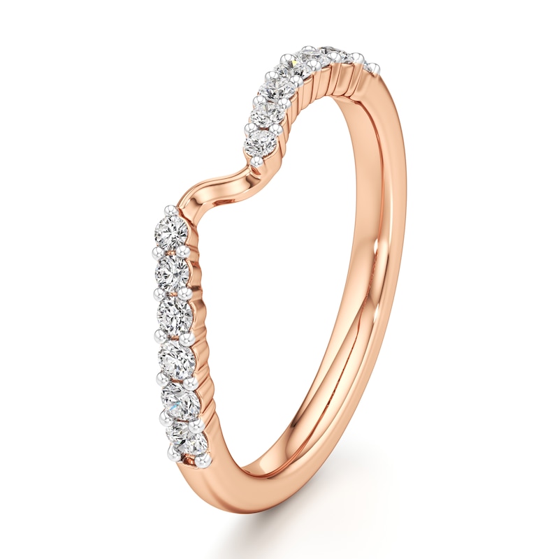 Main Image 4 of J'Lure Lab-Grown Diamond Contour Wedding Band 1/4 ct tw 18K Rose Gold