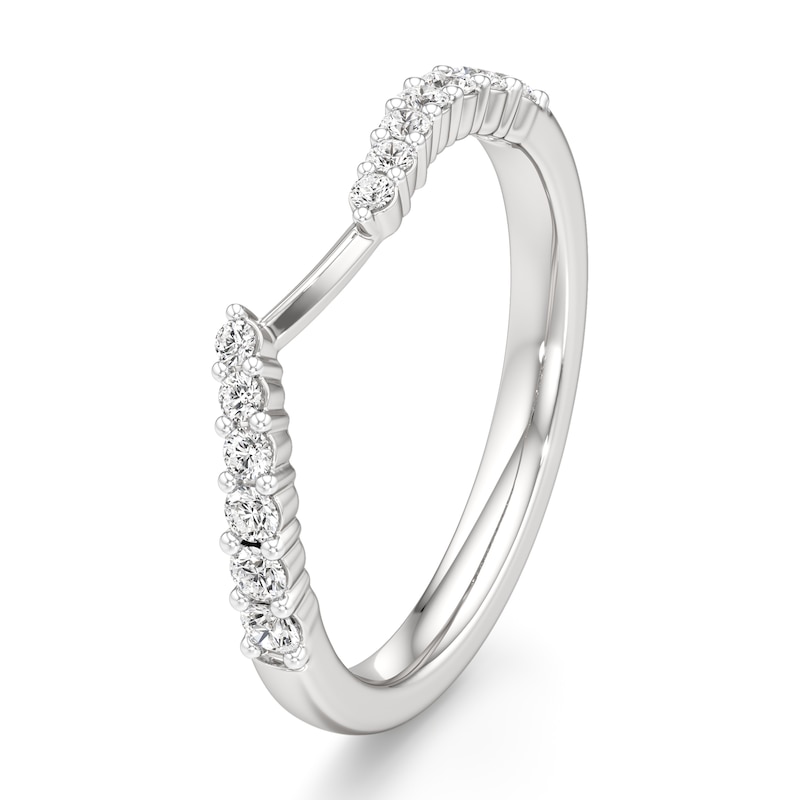Main Image 4 of J'Lure Lab-Grown Diamond Contour Wedding Band 1/3 ct tw 18K White Gold