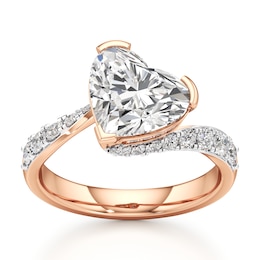 J'Lure Heart Brilliant-Cut Lab-Grown Diamond Bypass Engagement Ring 3-1/2 ct tw 18K Rose Gold