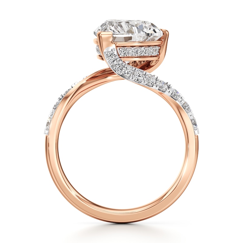 Main Image 2 of J'Lure Heart Brilliant-Cut Lab-Grown Diamond Bypass Engagement Ring 3-1/2 ct tw 18K Rose Gold