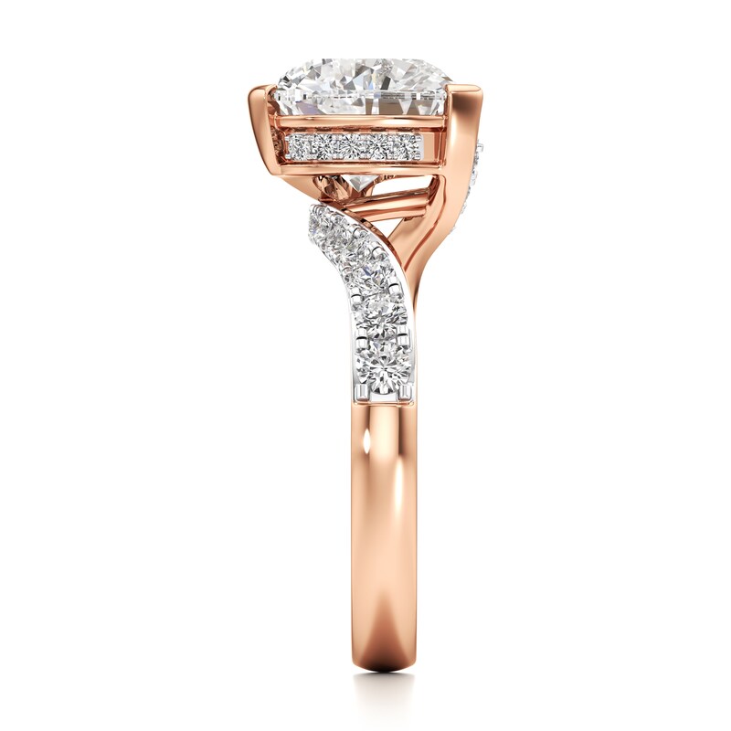 Main Image 3 of J'Lure Heart Brilliant-Cut Lab-Grown Diamond Bypass Engagement Ring 3-1/2 ct tw 18K Rose Gold
