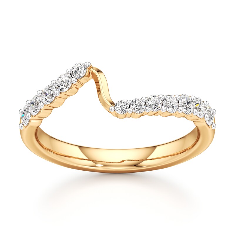 Main Image 1 of J'Lure Lab-Grown Diamond Contour Wedding Band 3/8 ct tw 18K Yellow Gold
