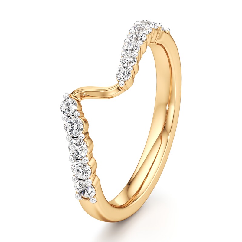 Main Image 4 of J'Lure Lab-Grown Diamond Contour Wedding Band 3/8 ct tw 18K Yellow Gold
