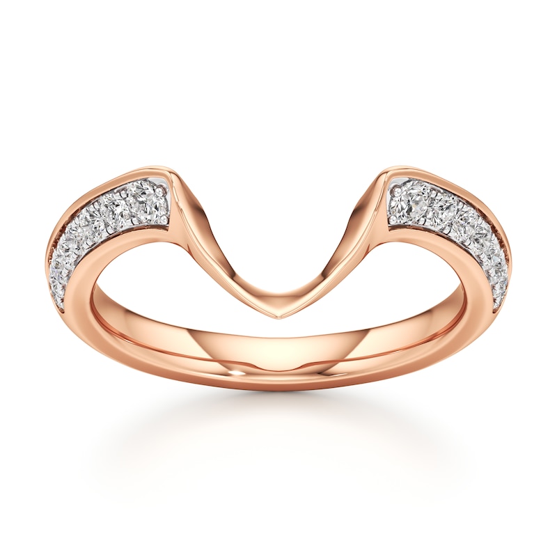 Main Image 1 of J'Lure Lab-Grown Diamond Contour Wedding Band 1/5 ct tw 18K Rose Gold
