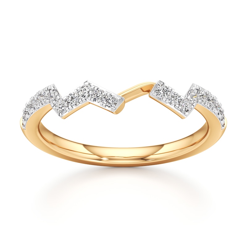 Main Image 1 of J'Lure Lab-Grown Diamond Angled Contour Wedding Band 1/4 ct tw 18K Yellow Gold