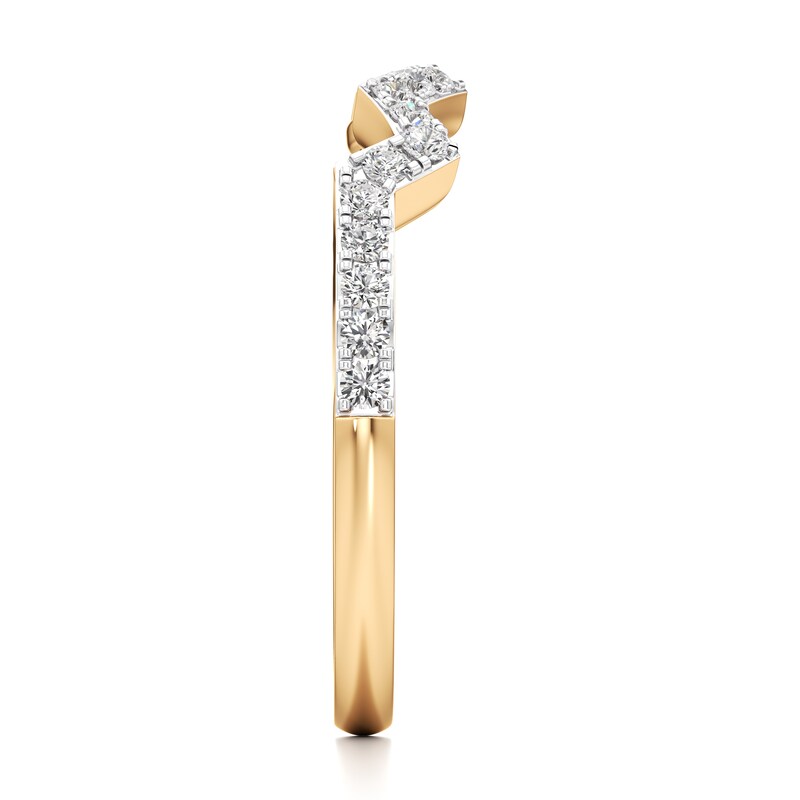 Main Image 3 of J'Lure Lab-Grown Diamond Angled Contour Wedding Band 1/4 ct tw 18K Yellow Gold