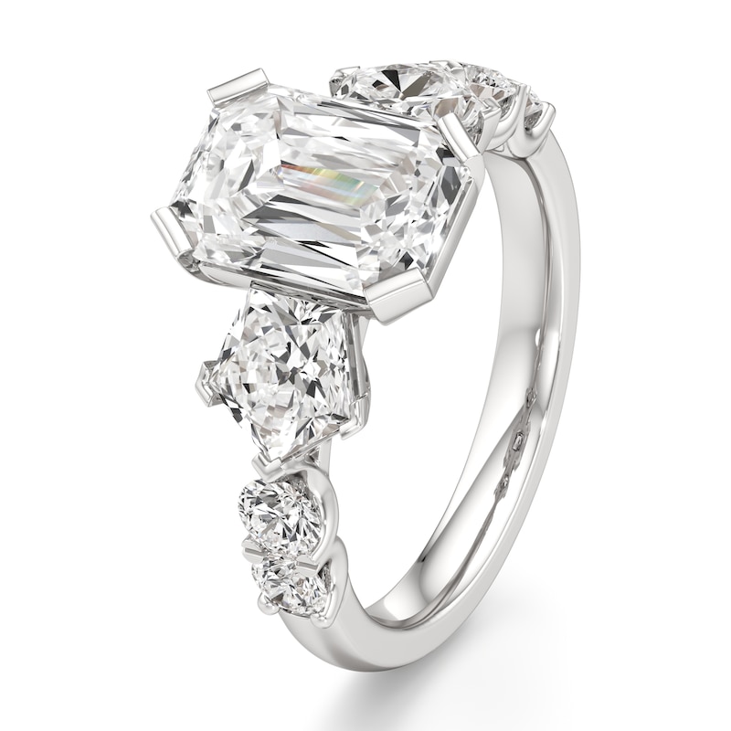 Main Image 4 of J'Lure Imperial-Emerald Step-Cut Lab-Grown Diamond Engagement Ring 4-3/4 ct tw 18K White Gold
