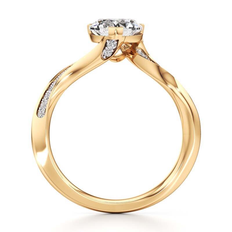 Main Image 2 of J'Lure Heart Brilliant-Cut Lab-Grown Diamond Bypass Engagement Ring 1-1/8 ct tw 18K Yellow Gold