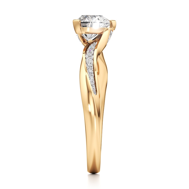 Main Image 3 of J'Lure Heart Brilliant-Cut Lab-Grown Diamond Bypass Engagement Ring 1-1/8 ct tw 18K Yellow Gold