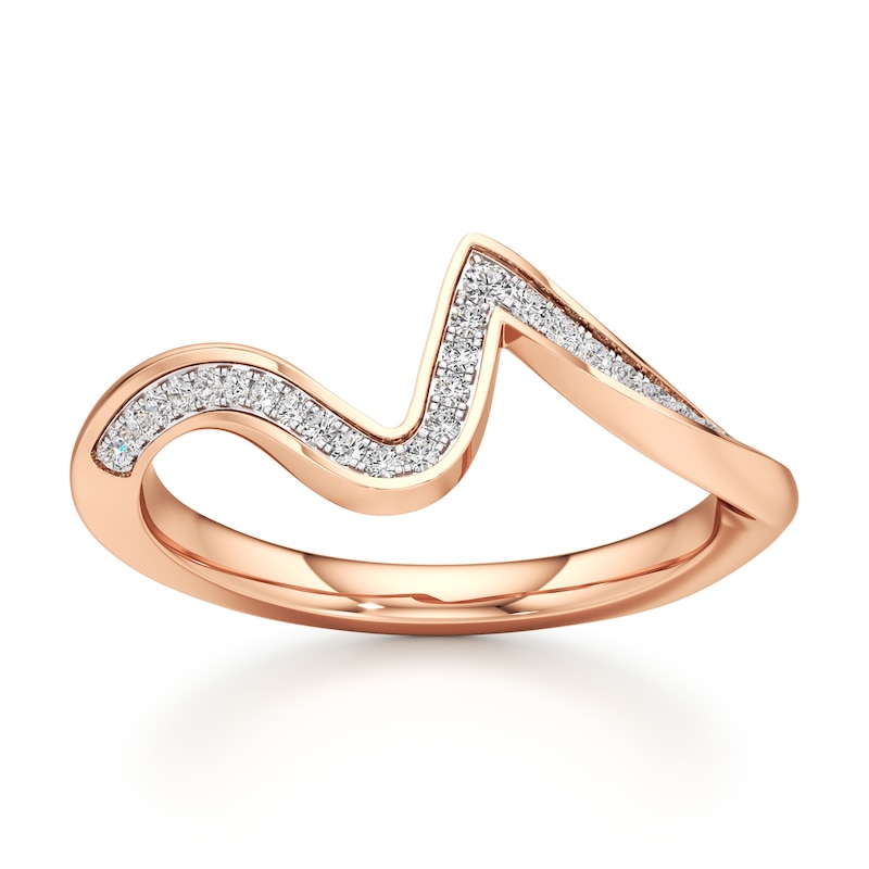 Main Image 1 of J'Lure Lab-Grown Diamond Contour Wedding Band 1/6 ct tw 18K Rose Gold