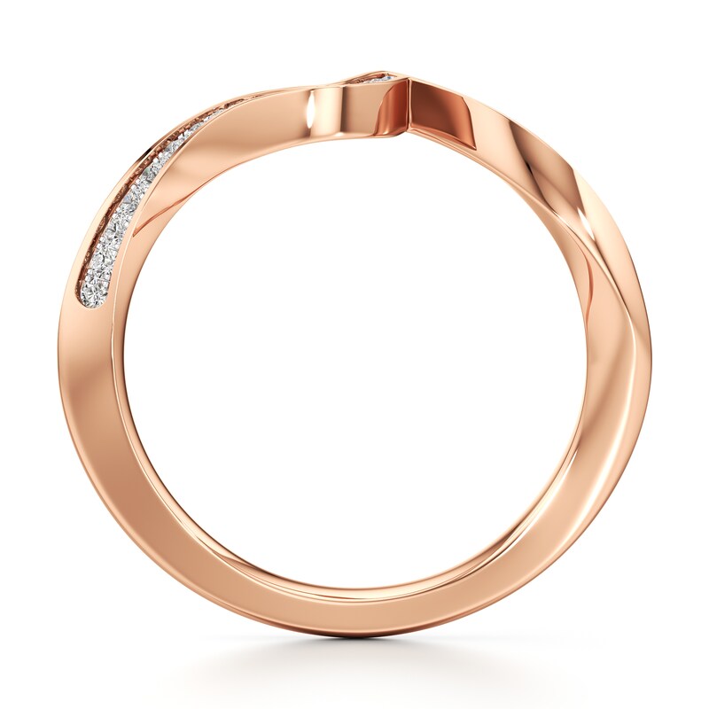 Main Image 2 of J'Lure Lab-Grown Diamond Contour Wedding Band 1/6 ct tw 18K Rose Gold